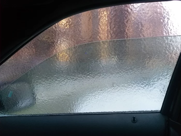 Double glazing - My, Freezing rain, Glass, Auto, The photo