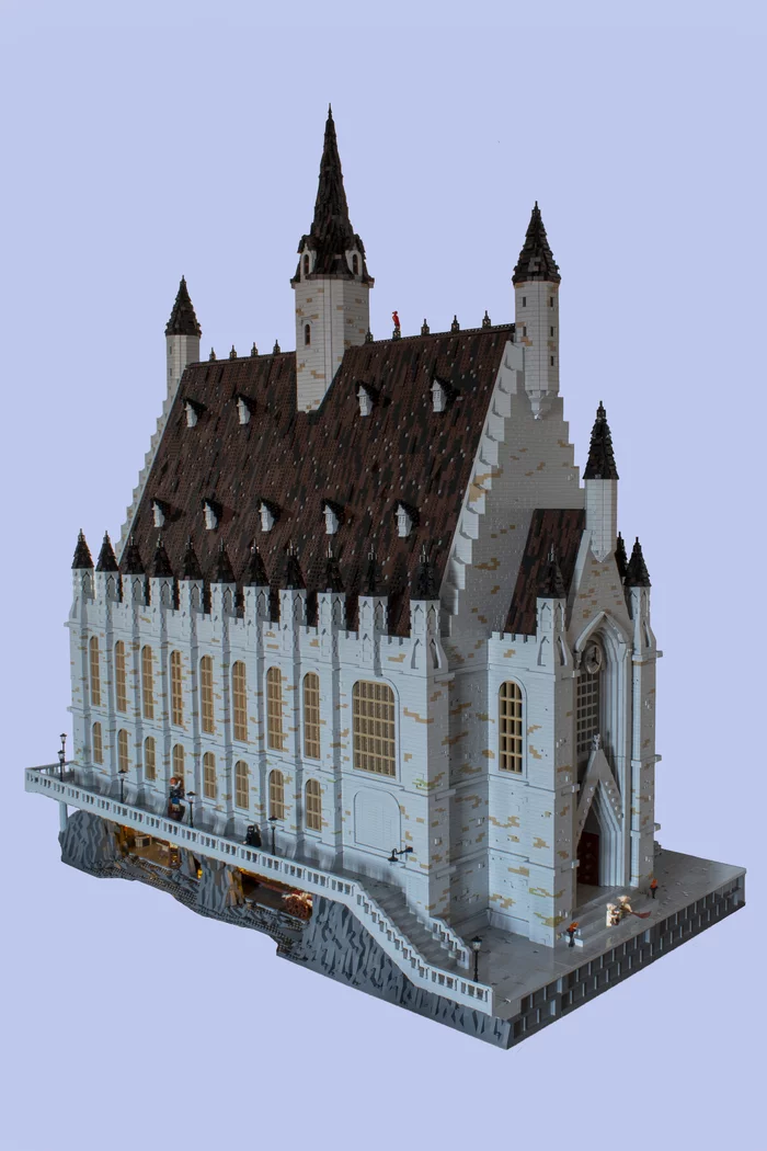 The real LEGO Hogwarts Great Hall: 2 years old, 50,000 pieces, 130 cm long, 150 cm high, 70 cm wide - The photo, Homemade, Constructor, Lego, Harry Potter, Architecture, Building, Hogwarts, Longpost