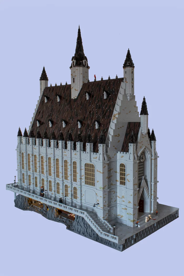 A truly Hogwarts Great Hall from LEGO: 2 years of construction, 50,000 pieces, length 130 cm, height 150 cm, width 70 cm - The photo, Homemade, Constructor, Lego, Harry Potter, Architecture, Building, Hogwarts, Longpost