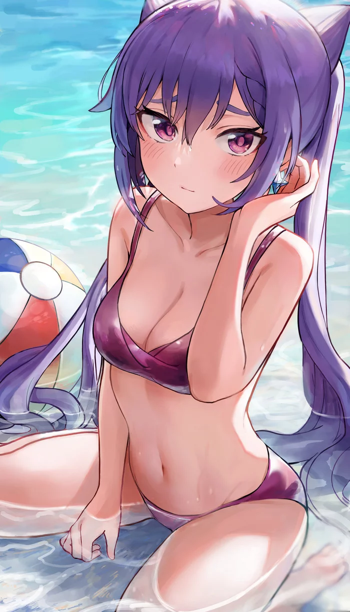 Kokusei - NSFW, Keqing (Genshin Impact), Anime, Anime art, Swimsuit, Genshin impact