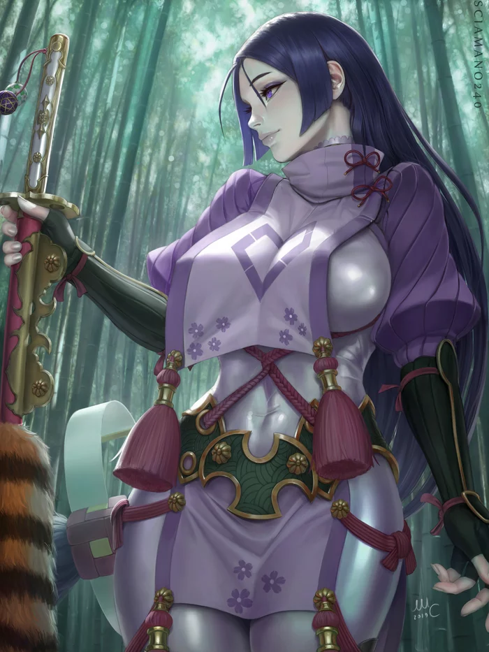 Minamoto no Raikou (Fate/Grand Order) - NSFW, Арт, Аниме, Anime Art, Fate Grand Order, Minamoto No raikou, Девушки, Эротика, Рисованная эротика, Купальник, Бикини, Сиськи, Голые, Волосы на лобке, Sciamano240, Длиннопост