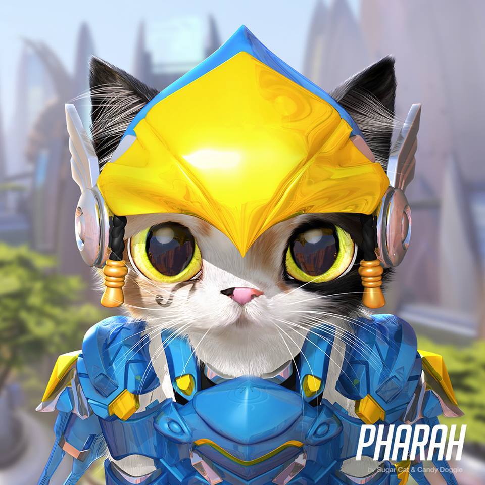 Overcat - Overwatch, Кот, Арт, Подборка, Длиннопост