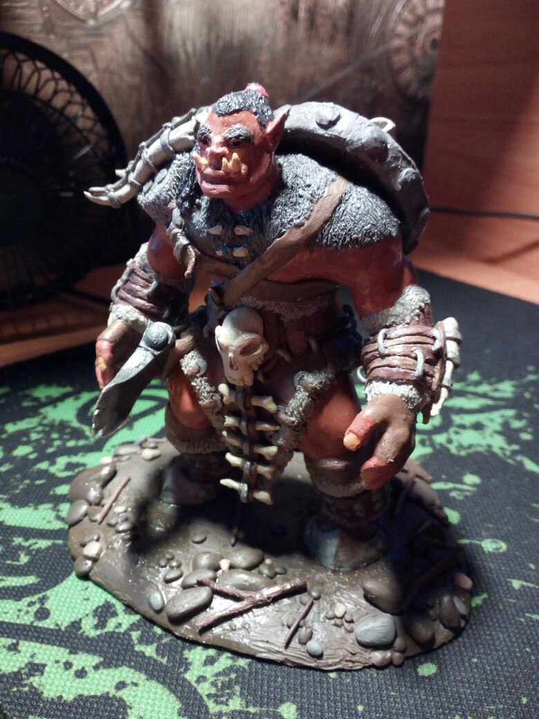 Plasticine Orc from the Warcraft universe - My, With your own hands, Warcraft, Plasticine, Orcs, Longpost