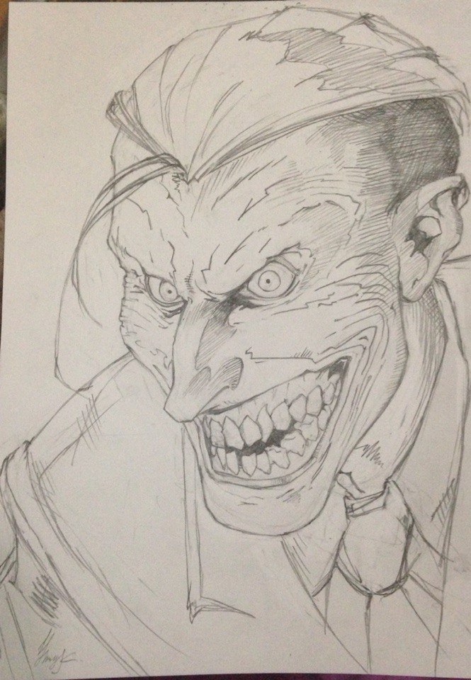 My favorite Joker is Greg Capullo's Joker, what's your favorite? :) - My, Joker, Sketching, Batman, Drawing, Pencil drawing, Illustrations, Art