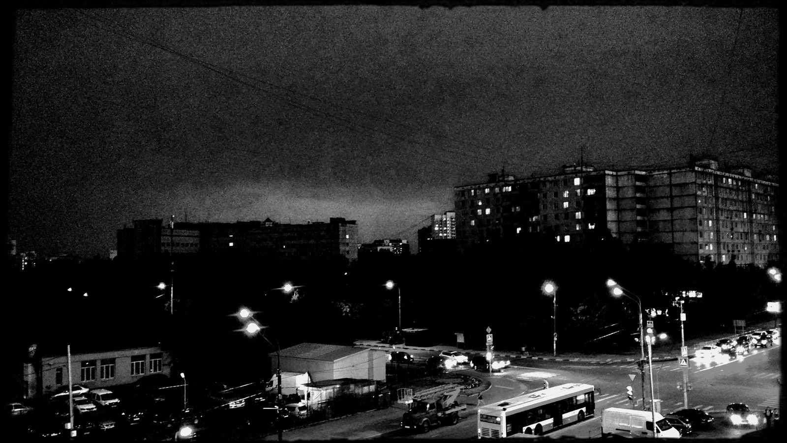 Dark night - My, Black and white photo, Night