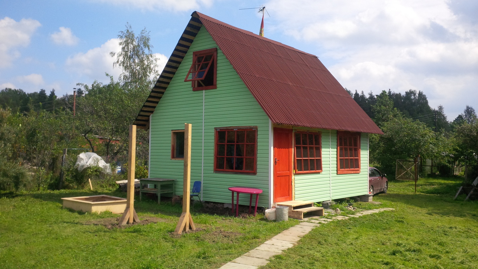 Garden house from a trailer - My, Dacha, Building, Trailer, Cabin, Longpost