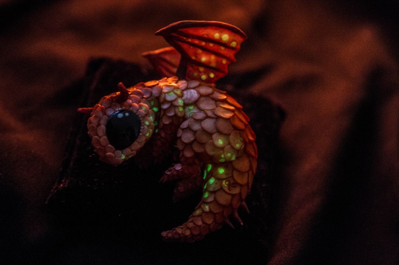 Abyssal High Dragonling Hatchling - My, The Dragon, Handmade, , , Dragon age, Polymer clay, Longpost