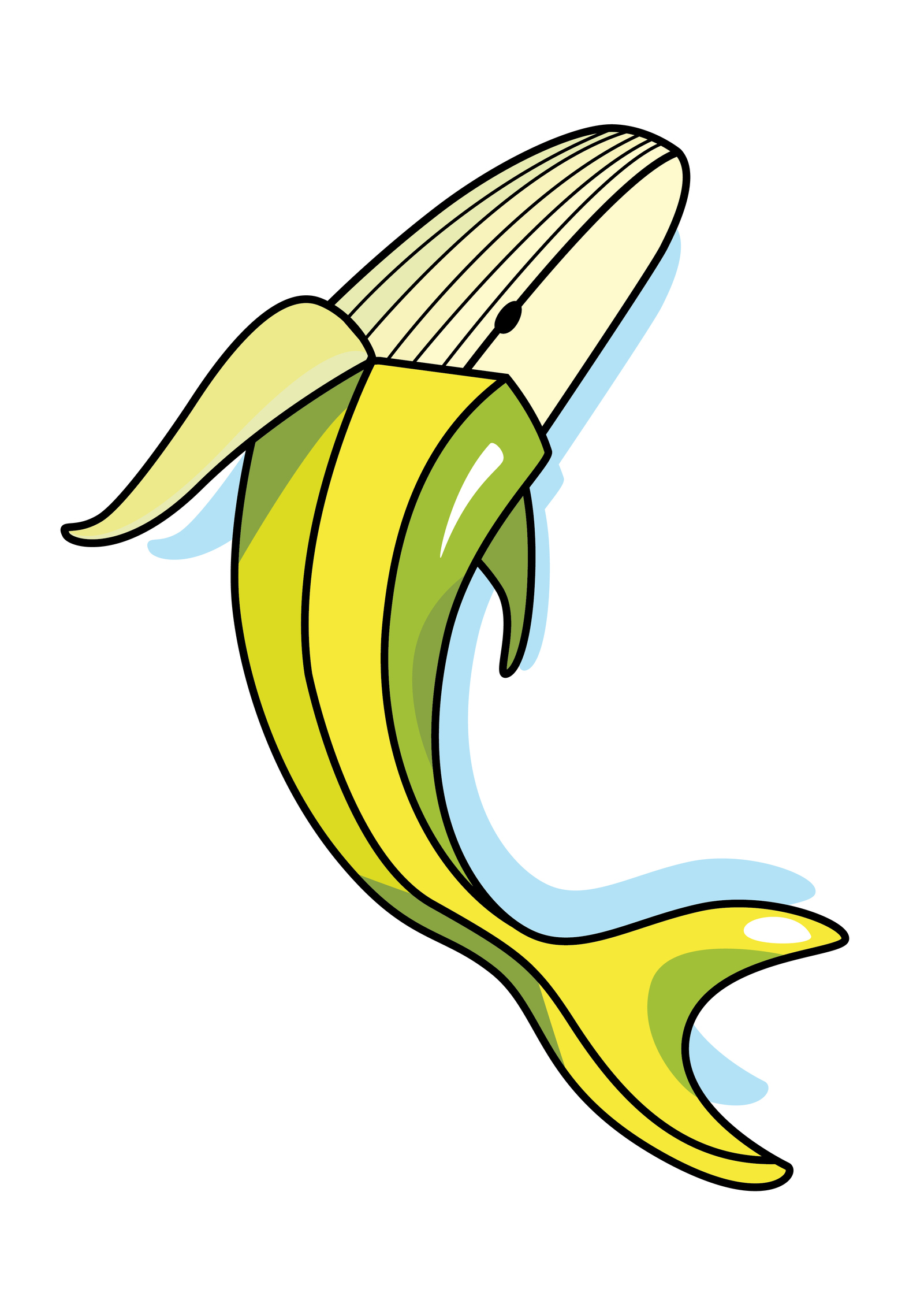 banana whale - My, Art, Digital drawing, Vector graphics, Adobe illustrator, Whale, Banana