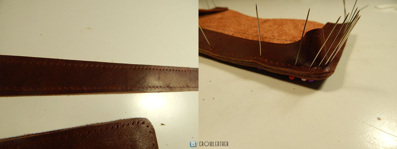 Long wallet detail - My, Leather, Wallet, Wallet, Needlework, Handmade, Longpost