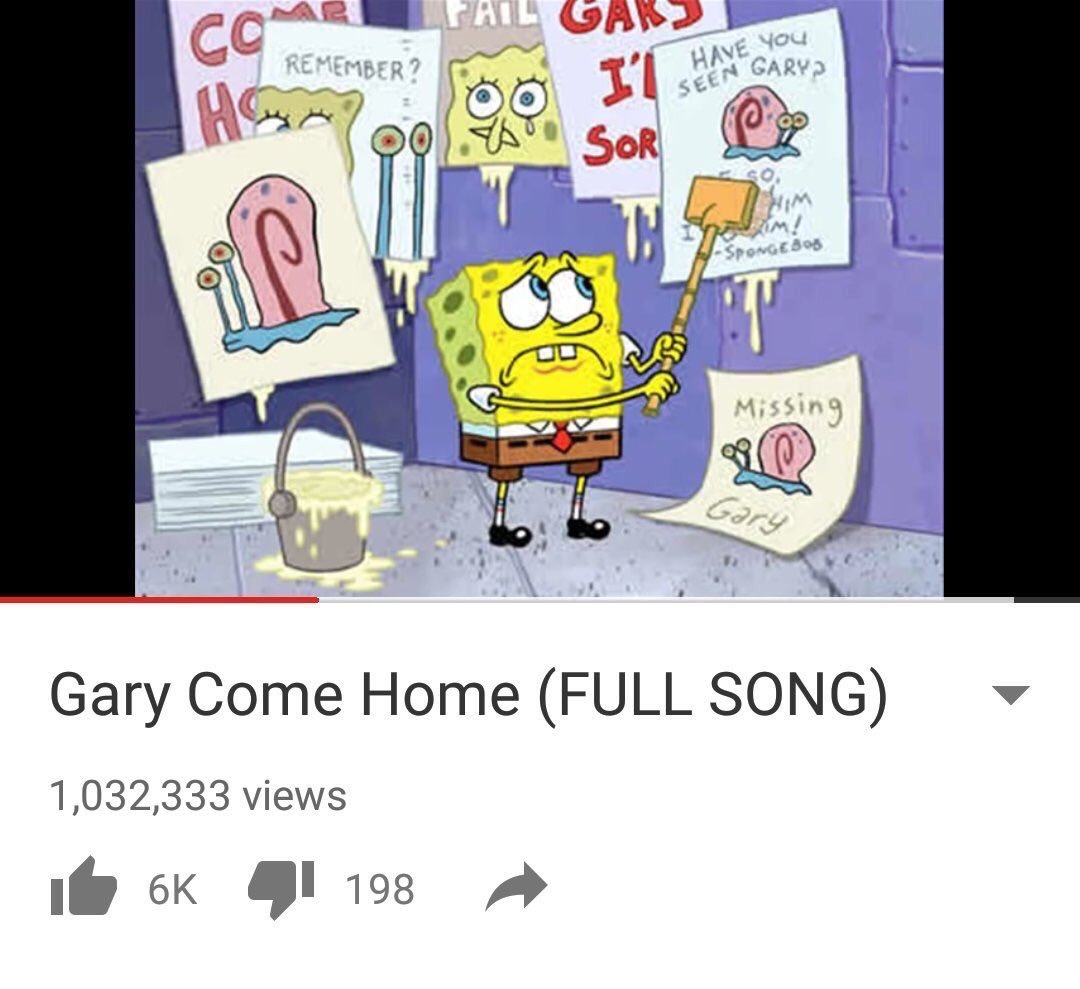 What song is he listening to? - Song, 9GAG, SpongeBob, Gary