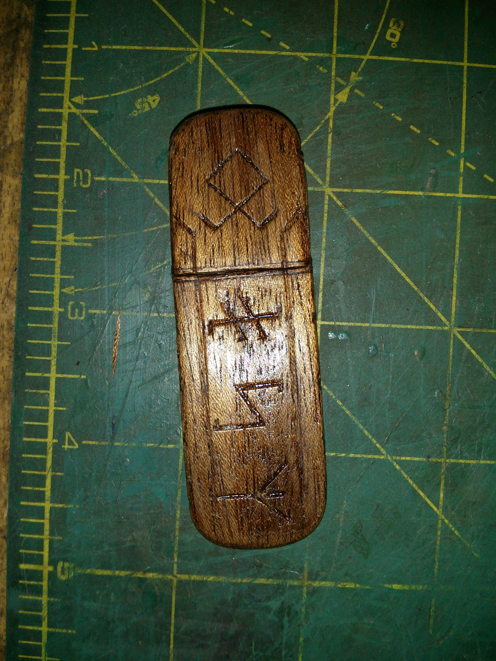 I sawed down a wooden flasher in the Slavophil style. - My, Flash drives, Runes, Wood products, Tree, Presents, Svarog, With your own hands, Thread, Longpost