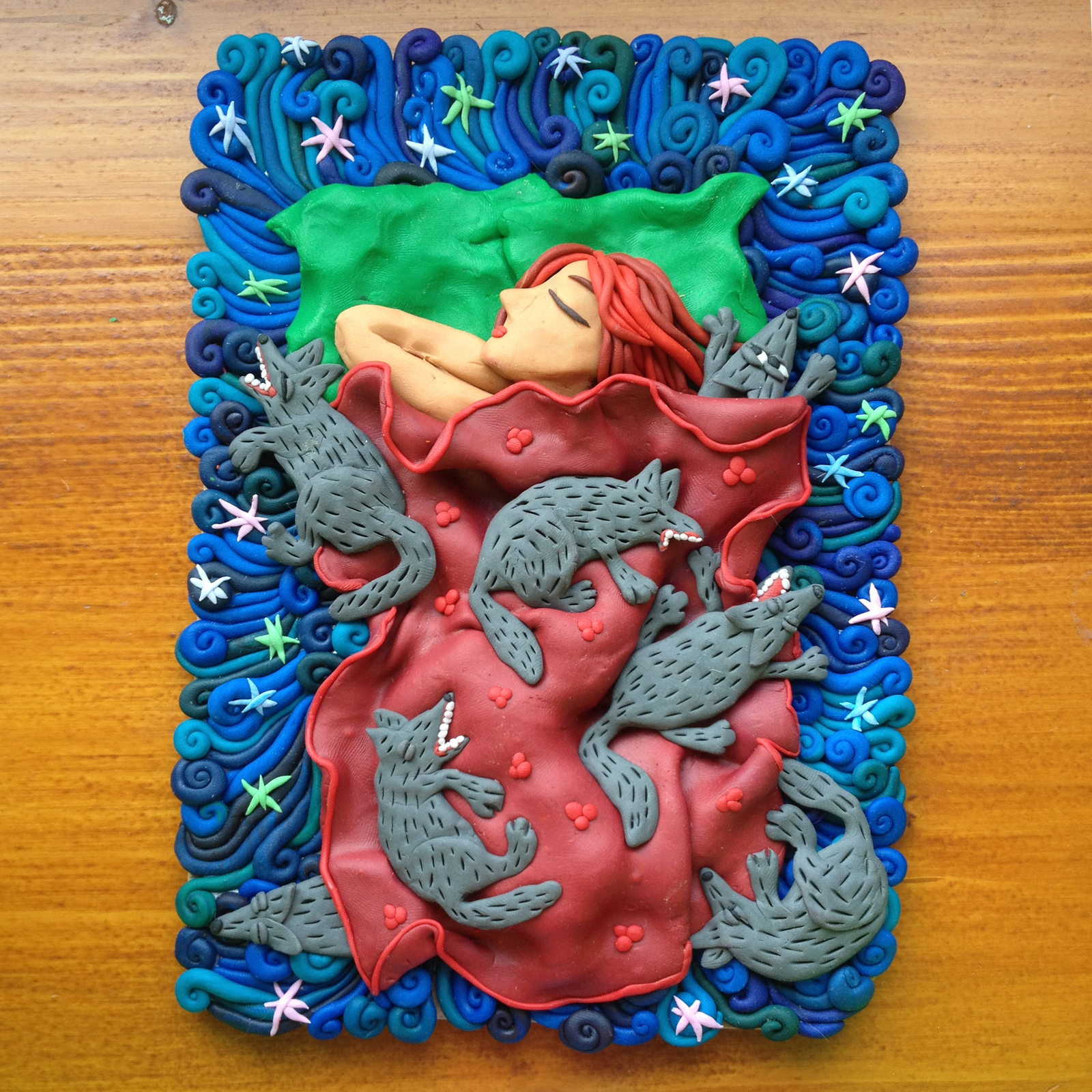 At first I made plasticine plots, and then switched to polymer clay. Here, for example, is the story of the wolf - My, Plasticine, Polymer clay, Creation, Longpost