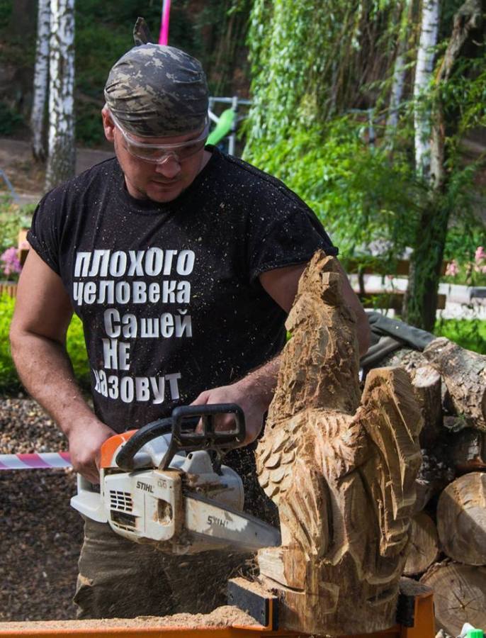 Большая задница - Моё, Воронеж город сад, Бензопила, Скульптура бензопилой, Александр Ивченко, Воронеж, Видео, Длиннопост