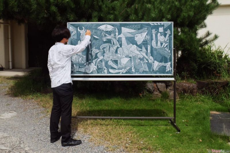 Incredible chalk paintings on a blackboard from a Japanese art teacher - Drawing, Board, chalk, Teacher, Japan, Disinformation, Longpost