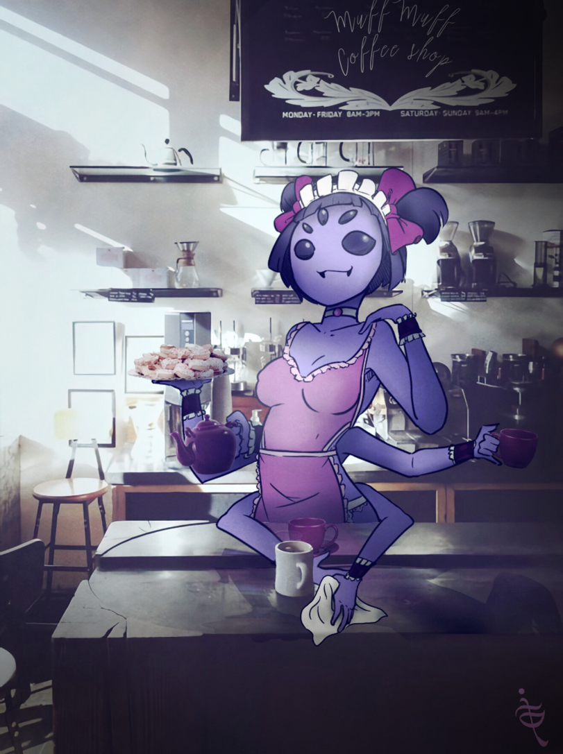 Кафе у Маффет. - Undertale, Muffet