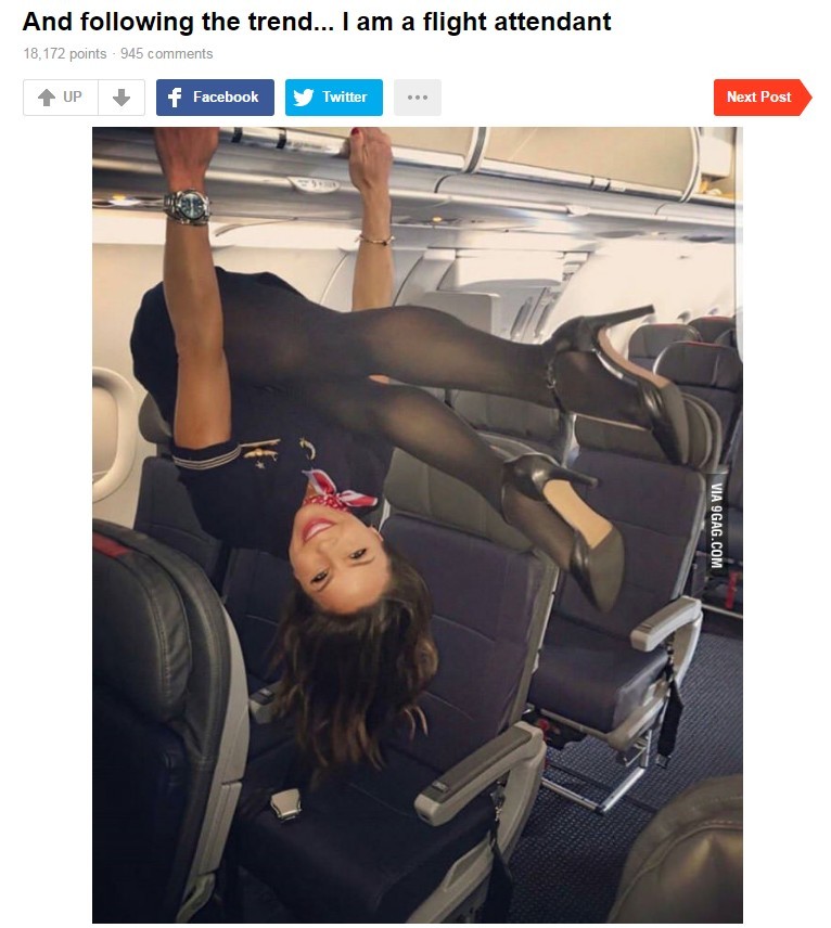 On the wave of posts from the workplace - Workplace, Flight attendant, 9GAG, Girls