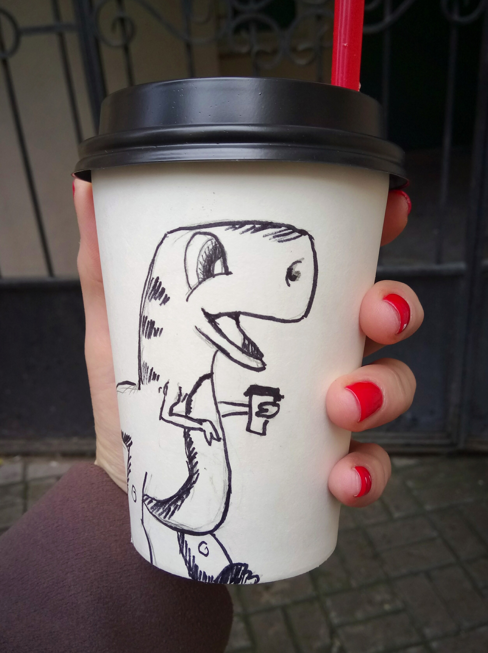 Simple - My, Coffee, Tyrannosaurus, Dinosaurs, Sketch, 