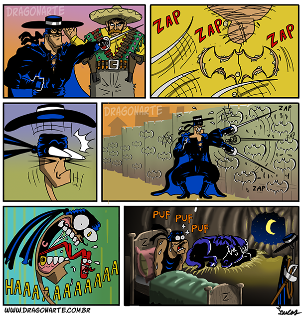Spooky dream of Zorro - Dragonarte, Zorro, Comics, Art, Batman