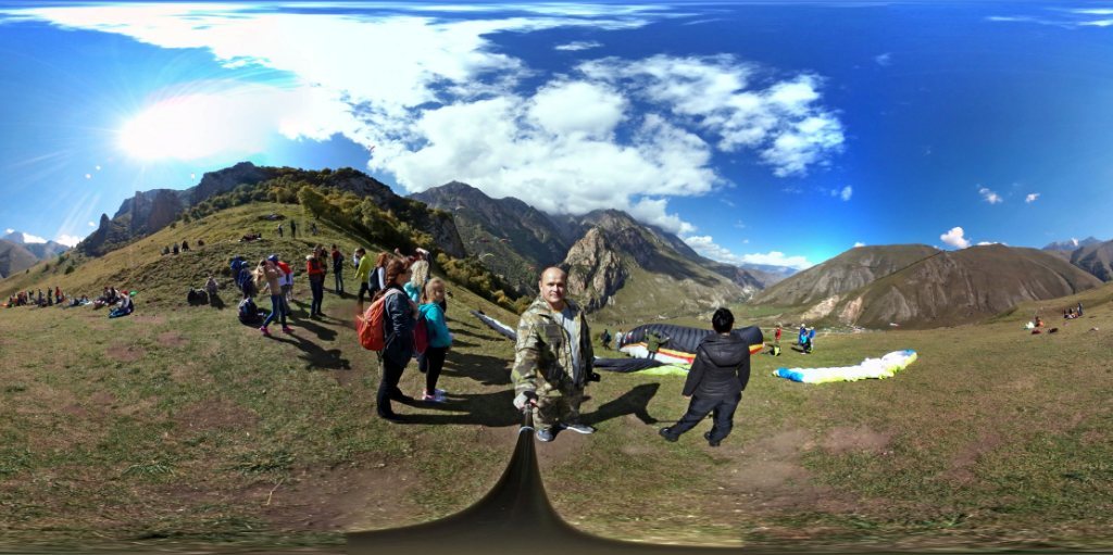 Chegem. Gorge, waterfalls, paradrome. 360° video - My, Chegem waterfalls, , 360 degrees, 