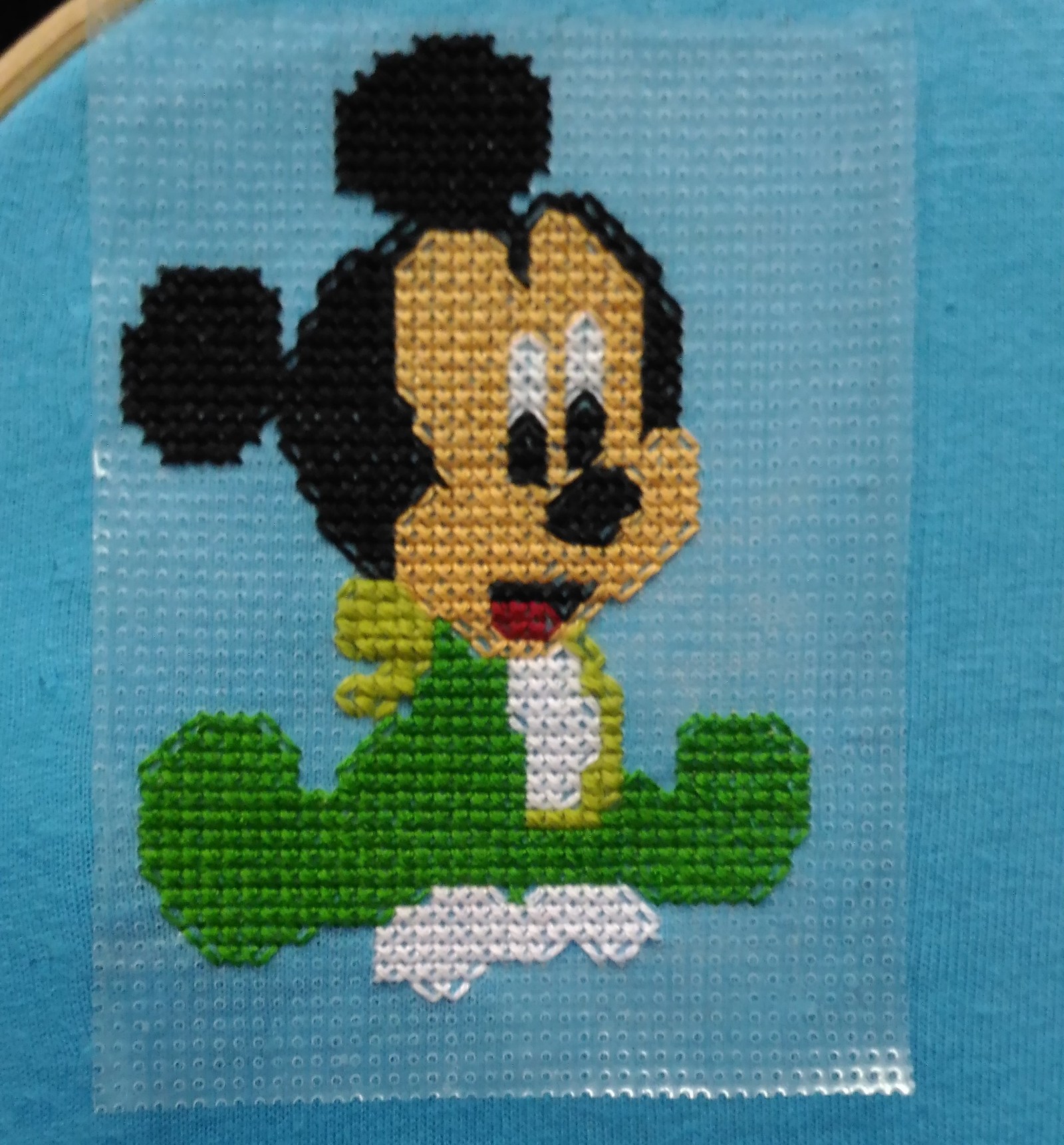 Long Post My first. - My, My, Cross-stitch, Hobby, Mickey Mouse, DIY gift, Presents, Longpost, With your own hands