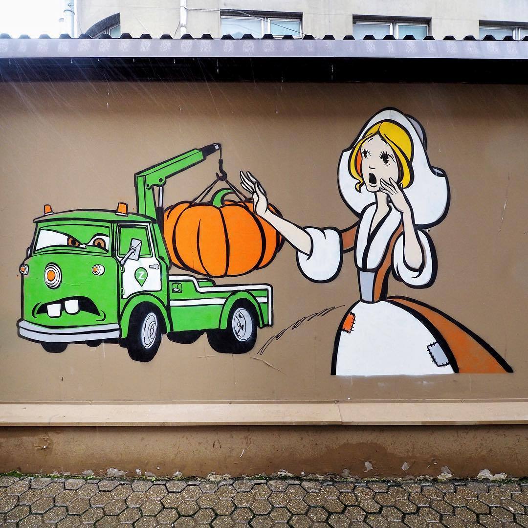 Your parking time has expired - Cinderella, Pumpkin, Modernity, Tow truck