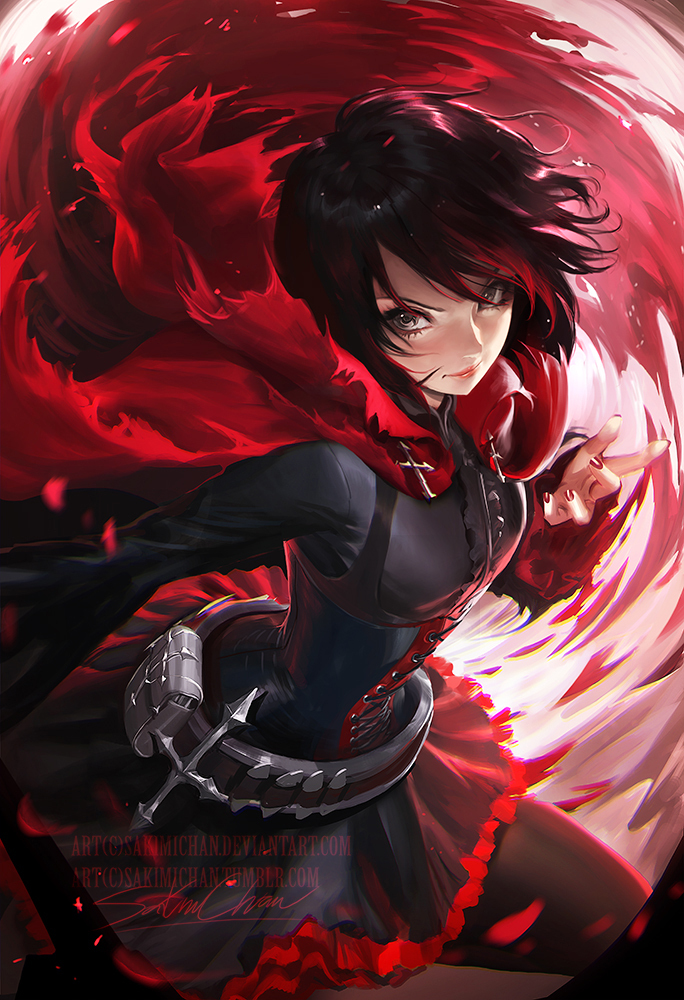 Ruby red - Art, Anime, Anime art, RWBY, Girls, Sakimichan