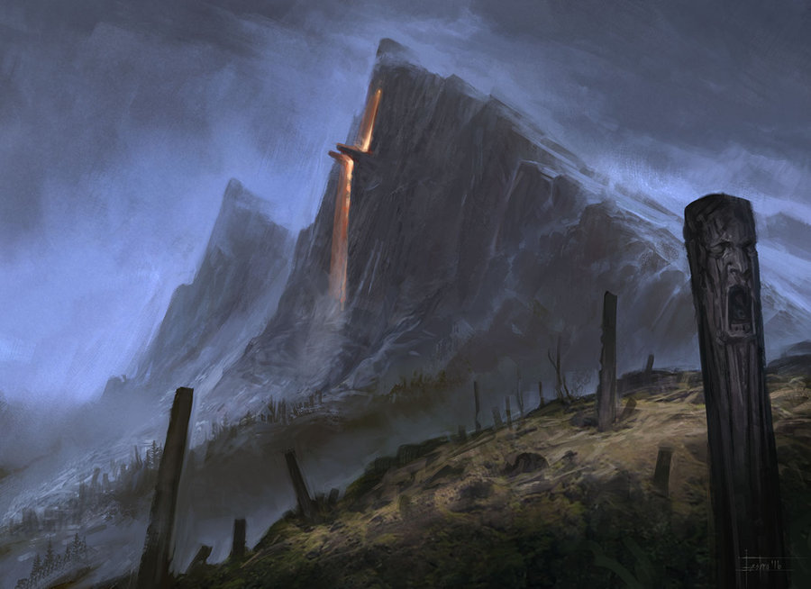 The Red Keep Mountain - Арт, Игры, Magic: The Gathering, Горы, Пейзаж, Fesbra