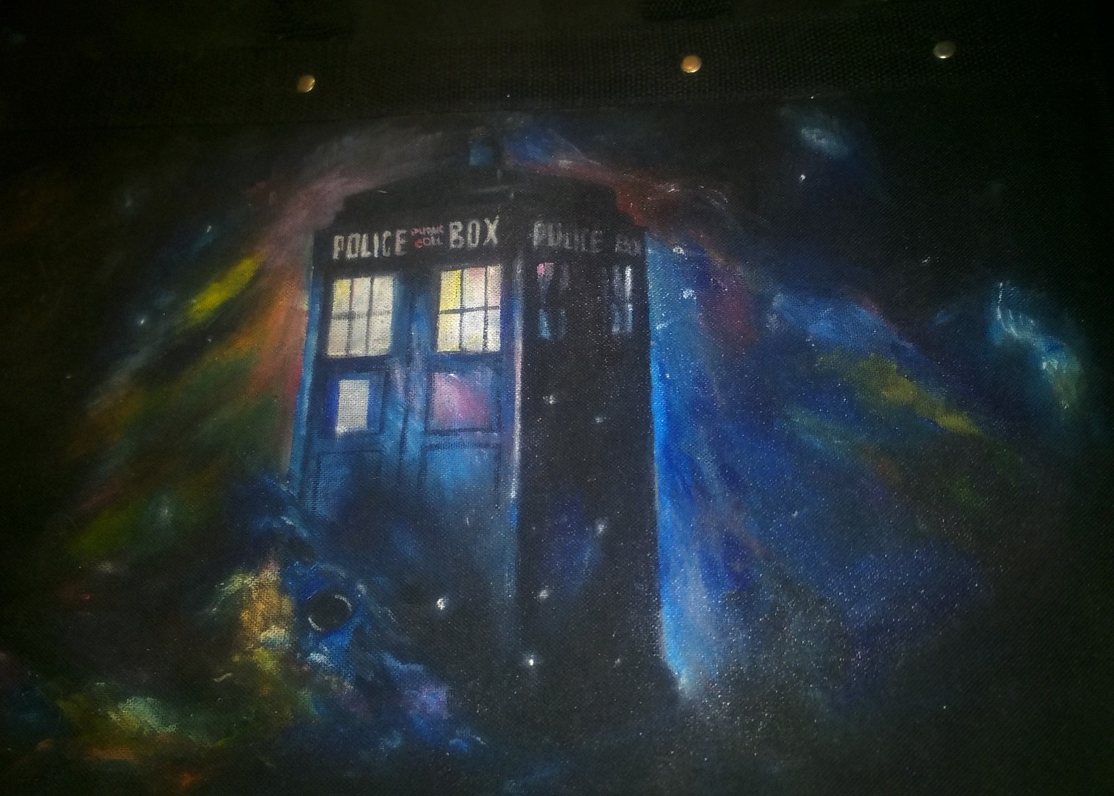 Painting - My, Doctor Who, Batman, Painting on fabric, Acrylic