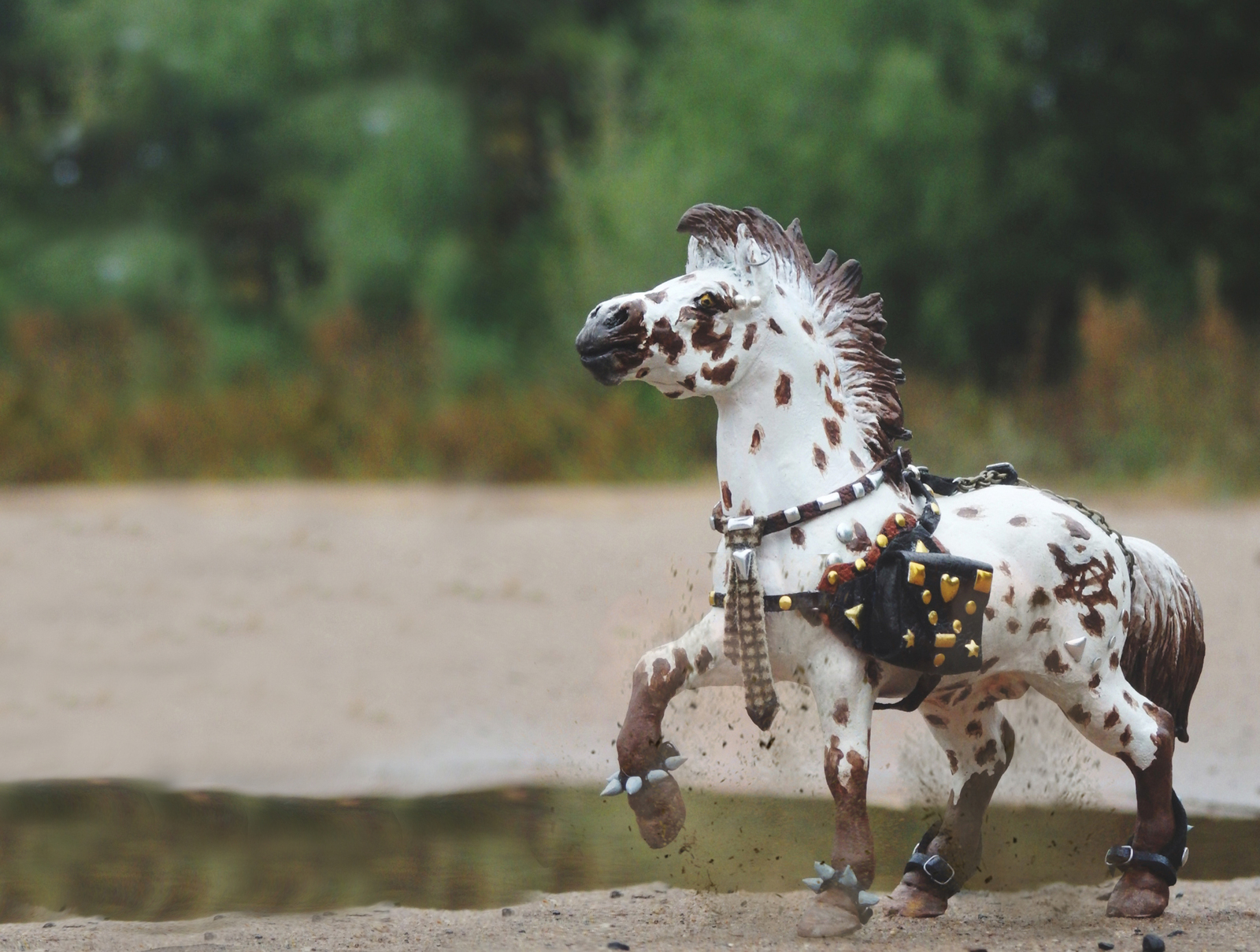 Punk horse, molded by me, figurine height - 10.6 cm. - My, Punk rock, Horses, Sculpture, , Tag, With your own hands, Handmade, , Epoxy resin