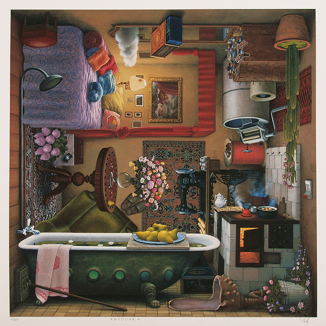 Meet Jacek Yerka. Jacek, meet pikabushniks :) - Jacek Yerka, Painting, Artist, Art, Longpost