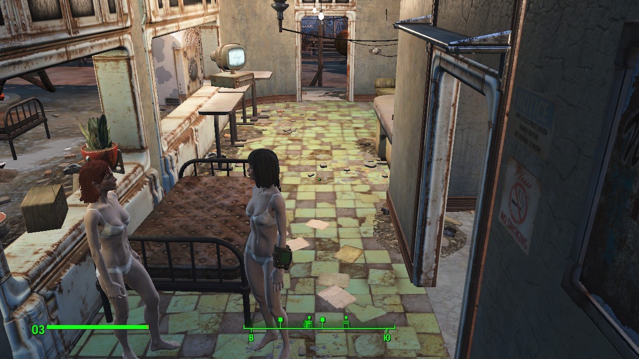 When you want to take a break from the nuclear post-apocalypse and hang out with the girls... - My, Fallout 4, Post apocalypse, Dystopia, Girls, Blaster