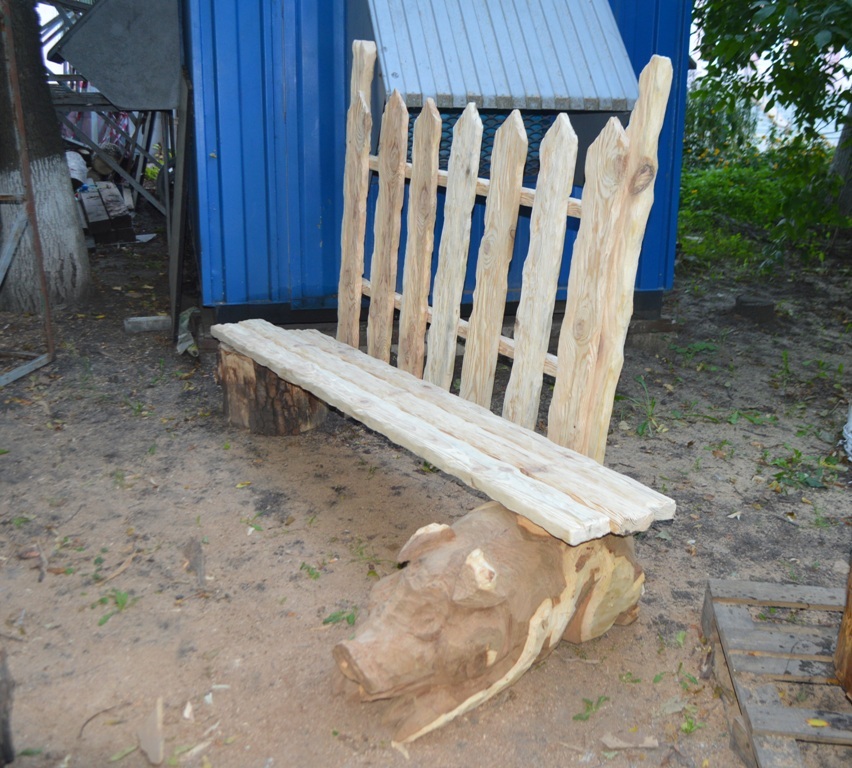 piggy - My, Voronezh, Chainsaw sculpture, Alexander Ivchenko, Chainsaw, , , Video, Longpost