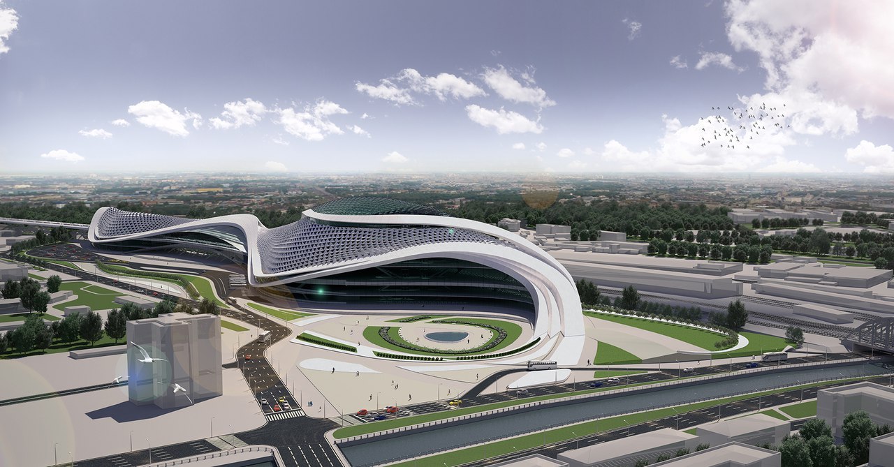 Project-concept of the international terminal for high-speed trains in St. Petersburg - My, , Railway station, Project, , Architecture, Saint Petersburg, Longpost, Constructions