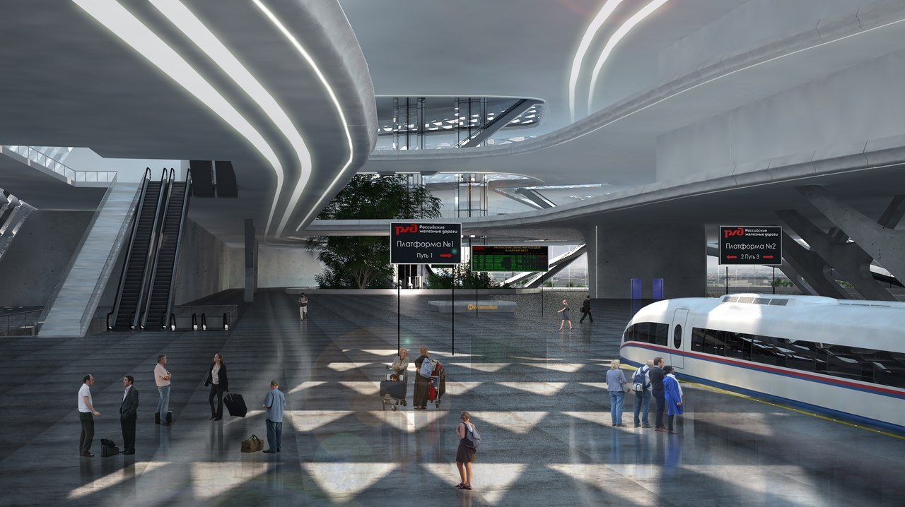 Project-concept of the international terminal for high-speed trains in St. Petersburg - My, , Railway station, Project, , Architecture, Saint Petersburg, Longpost, Constructions