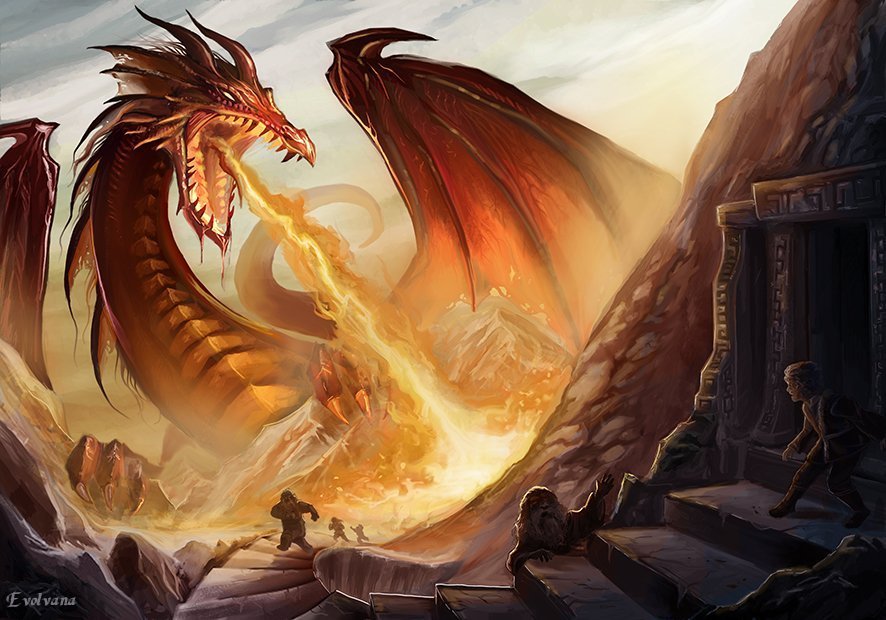 Such a different Smaug - Middle earth, Smaug, Art, Longpost, Caiommonteiro, , , The Dragon