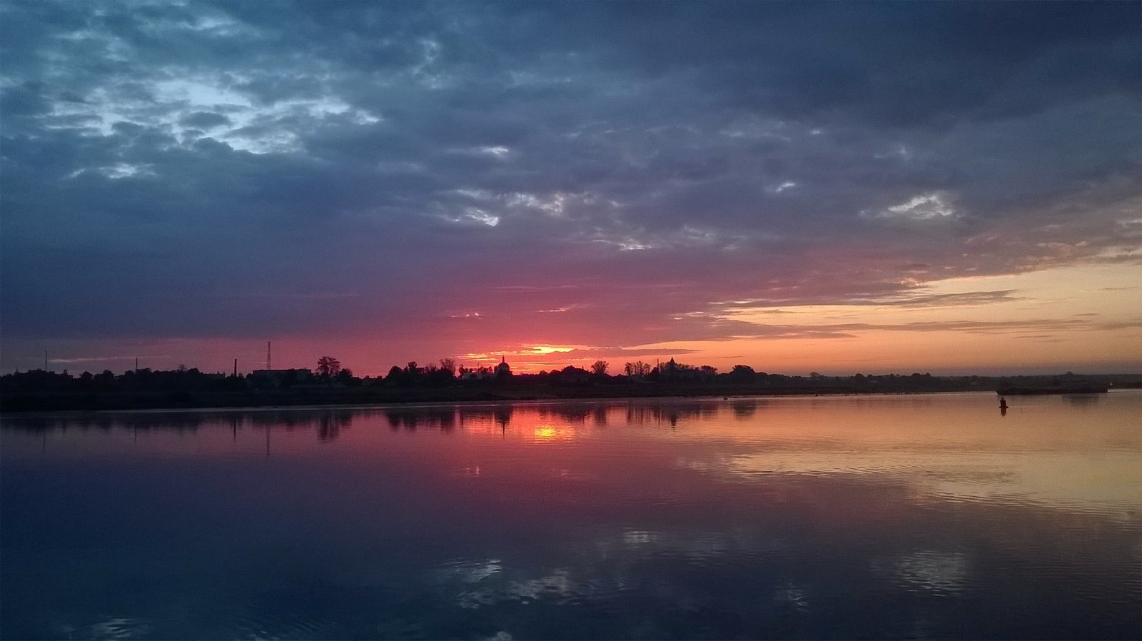 Dawn on the Oka - My, Oka, Ferry, dawn