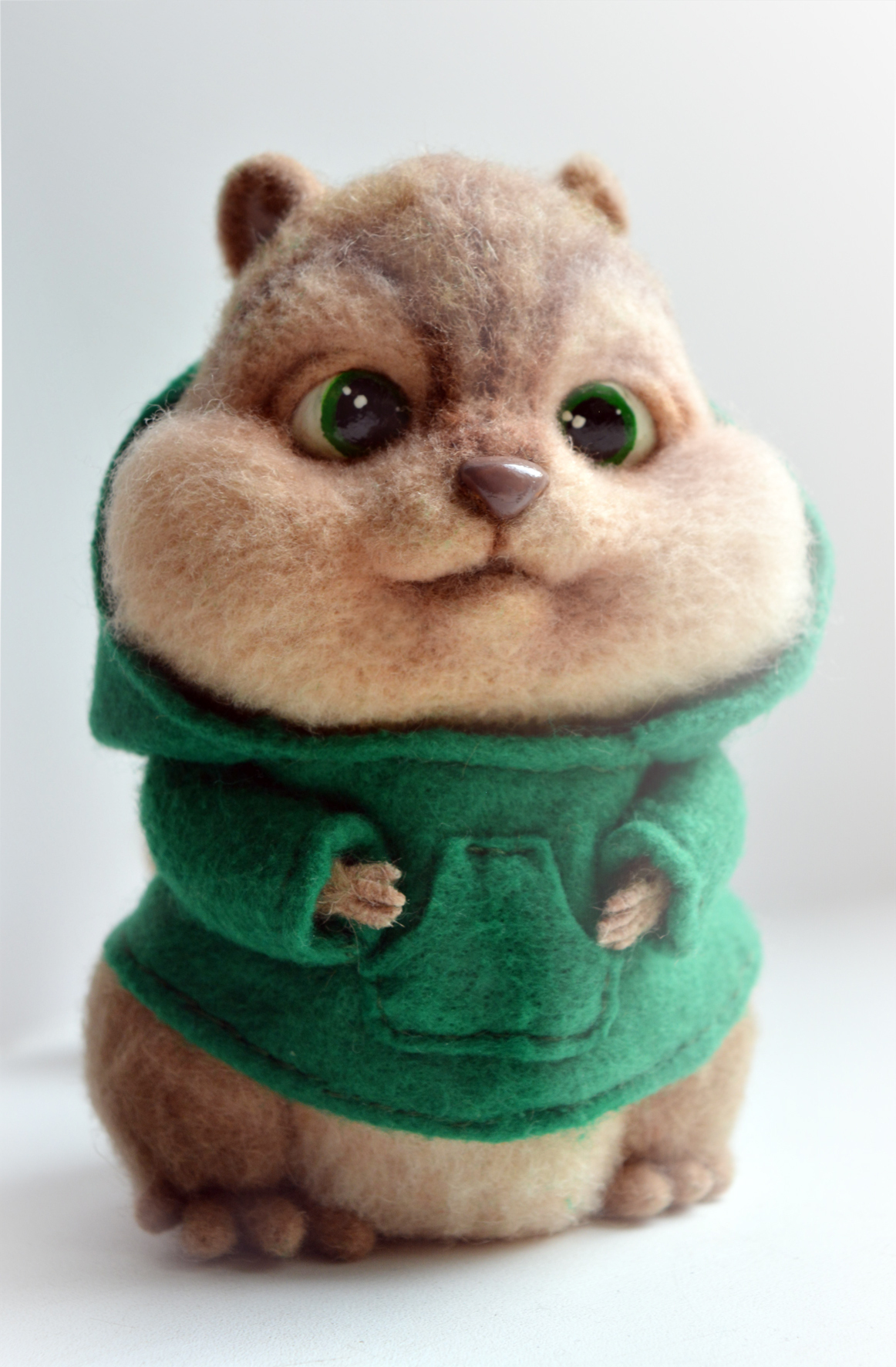 Theodore from wool - My, Wallow, Wool, Wool toy, Needlework, Theodore, Chipmunk, Alvin and the Chipmunks, Felting felting, Longpost