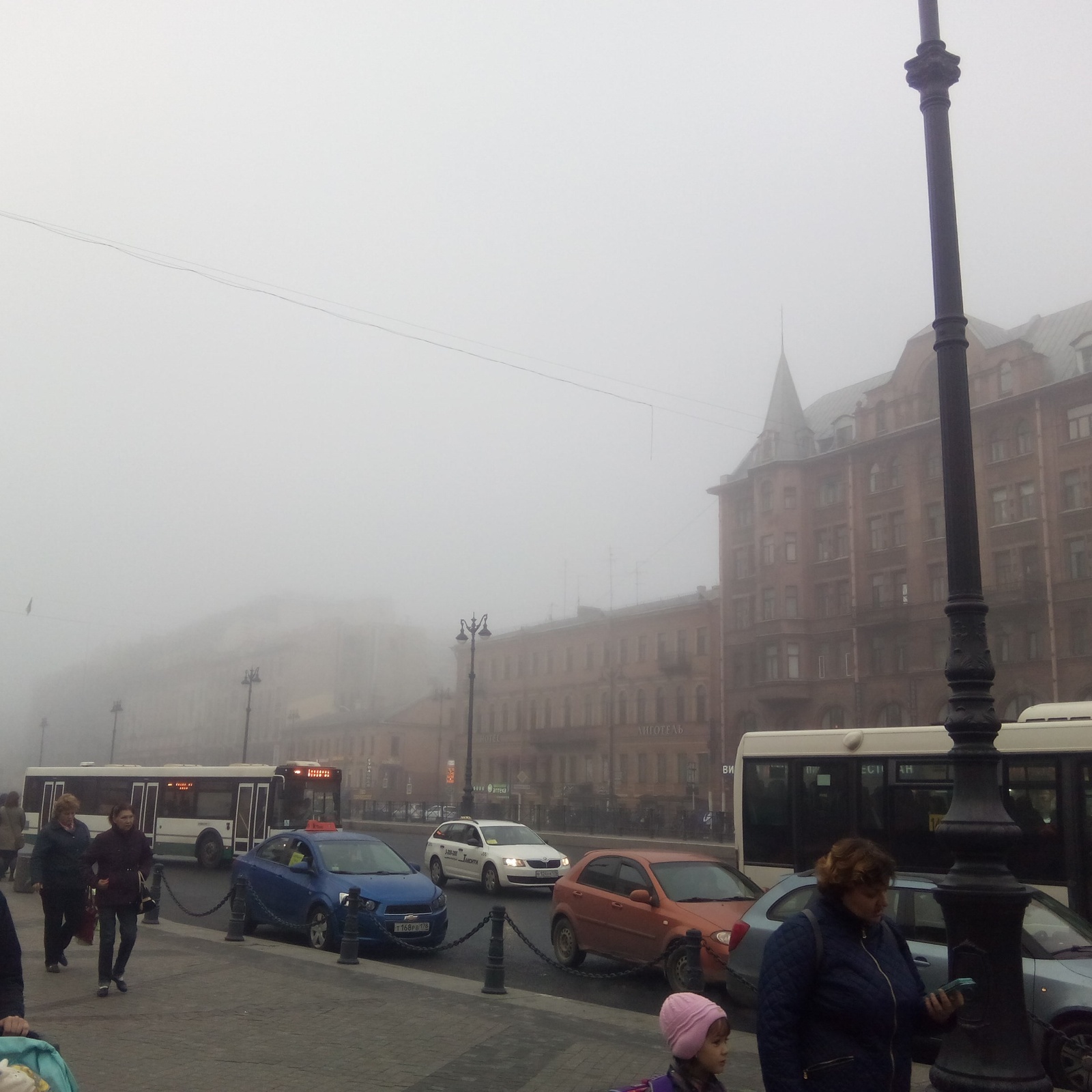 City in the fog - My, Saint Petersburg, Photo, Fog