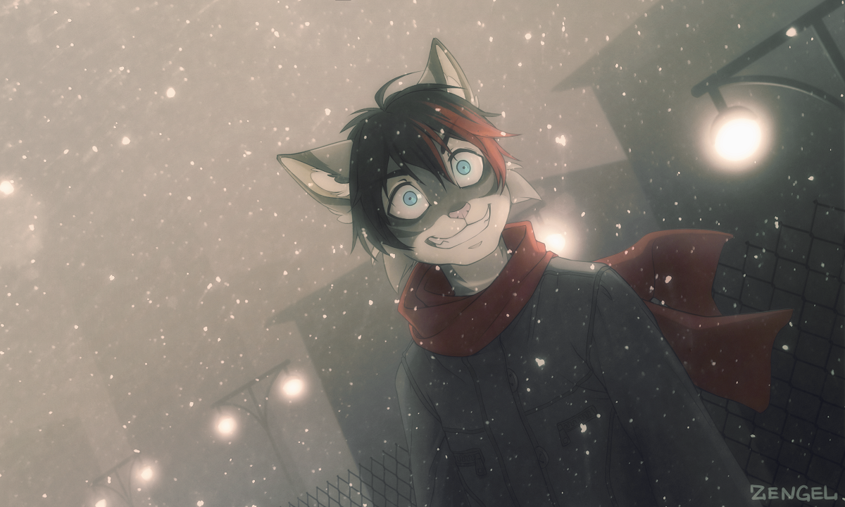 Madman - Zengel, Iskra, Furry, Art, Winter, Snow, Madness