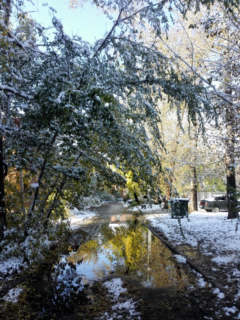 Ощущение зимы) - Моё, Омск, Осень, Снег, Не фотошоп