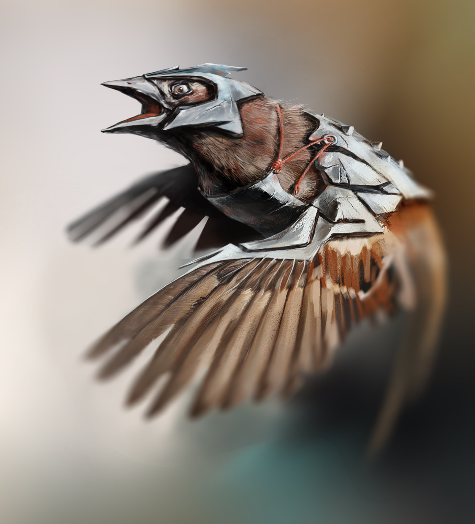 Sparrow - My, Sparrow, Drawing, Art, Fantasy, Computer graphics, Digital