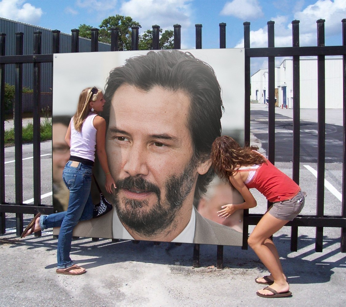 Fans stuck and do not tear off. - Keanu Reeves, Fans, Portrait