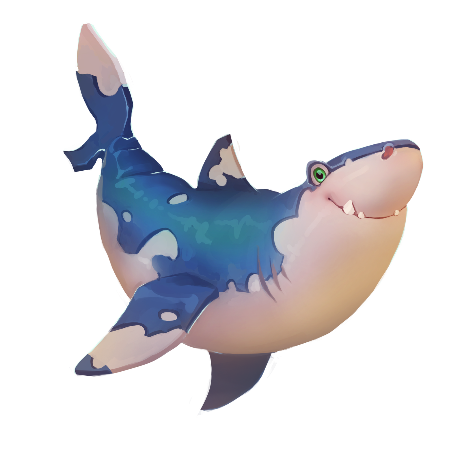 Just a fun shark - My, Drawing, My, Art, Digital drawing, Painting, Concept Art, Cartoons, Shark