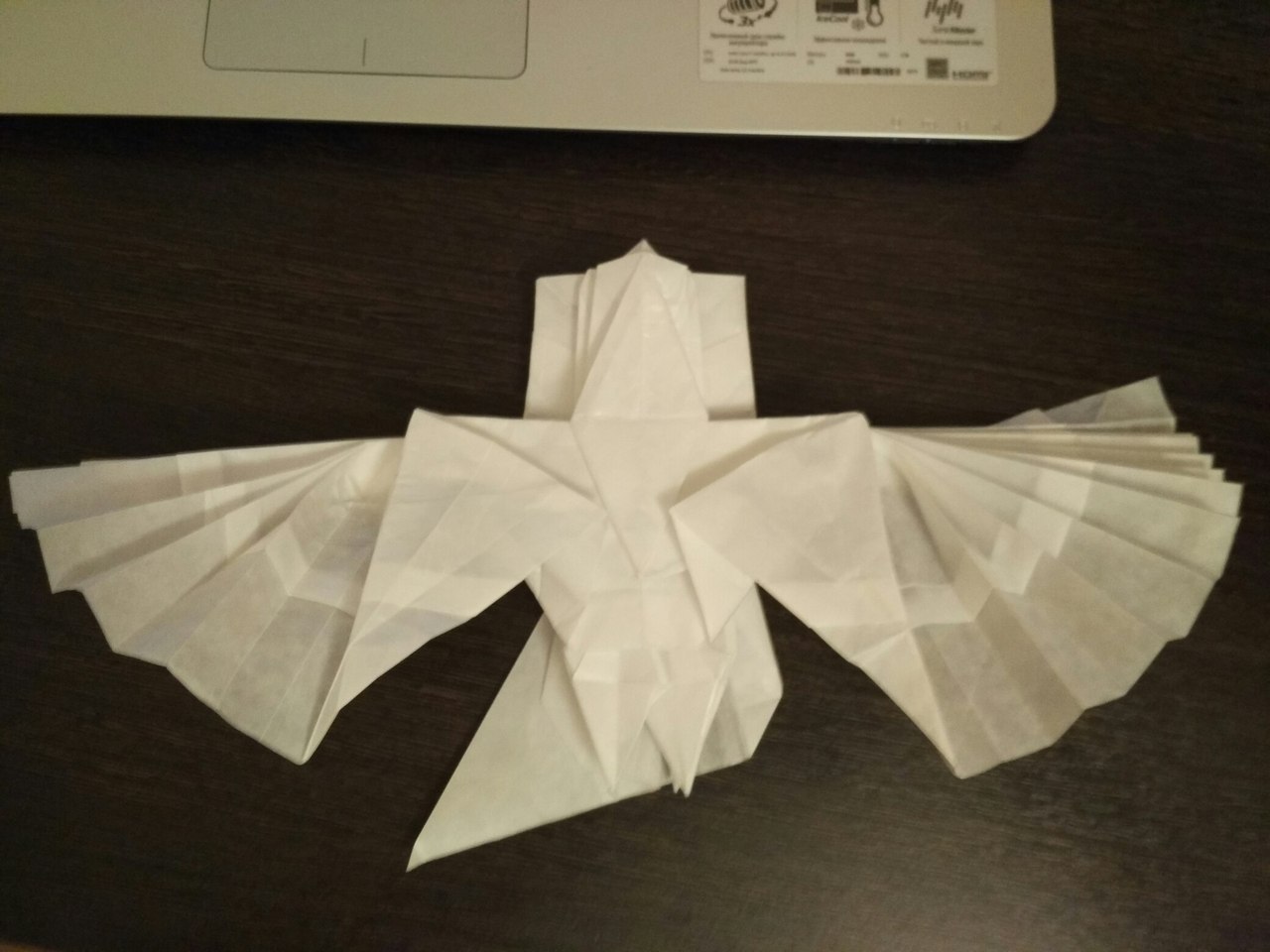 Eagle. - My, Eagle, Origami, Shaping, Calque, Longpost