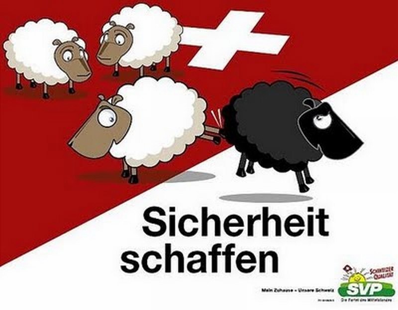 Scandalous posters of the Swiss People's Party (there are intolerant images) - Politics, Poster, Switzerland, Longpost