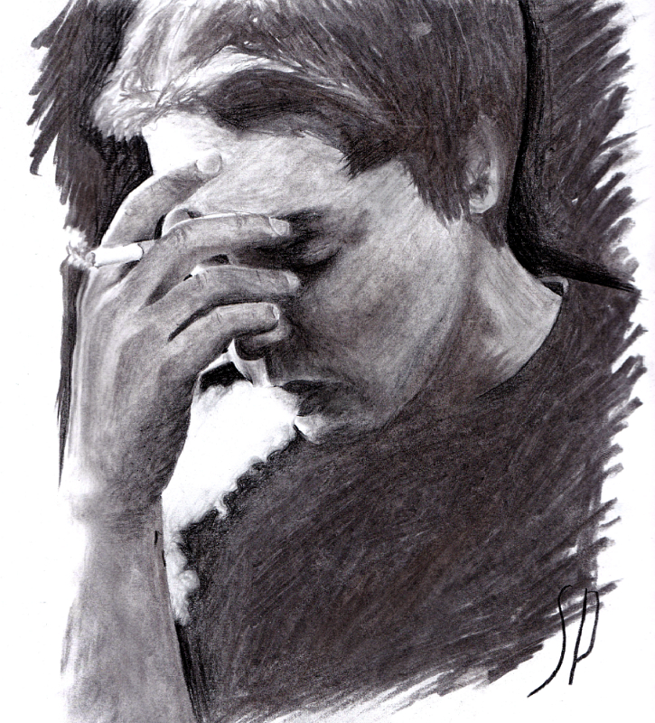 Charcoal portrait - My, Portrait, Charcoal drawing, Portraits of people, Guys, Graphics, Drawing, 