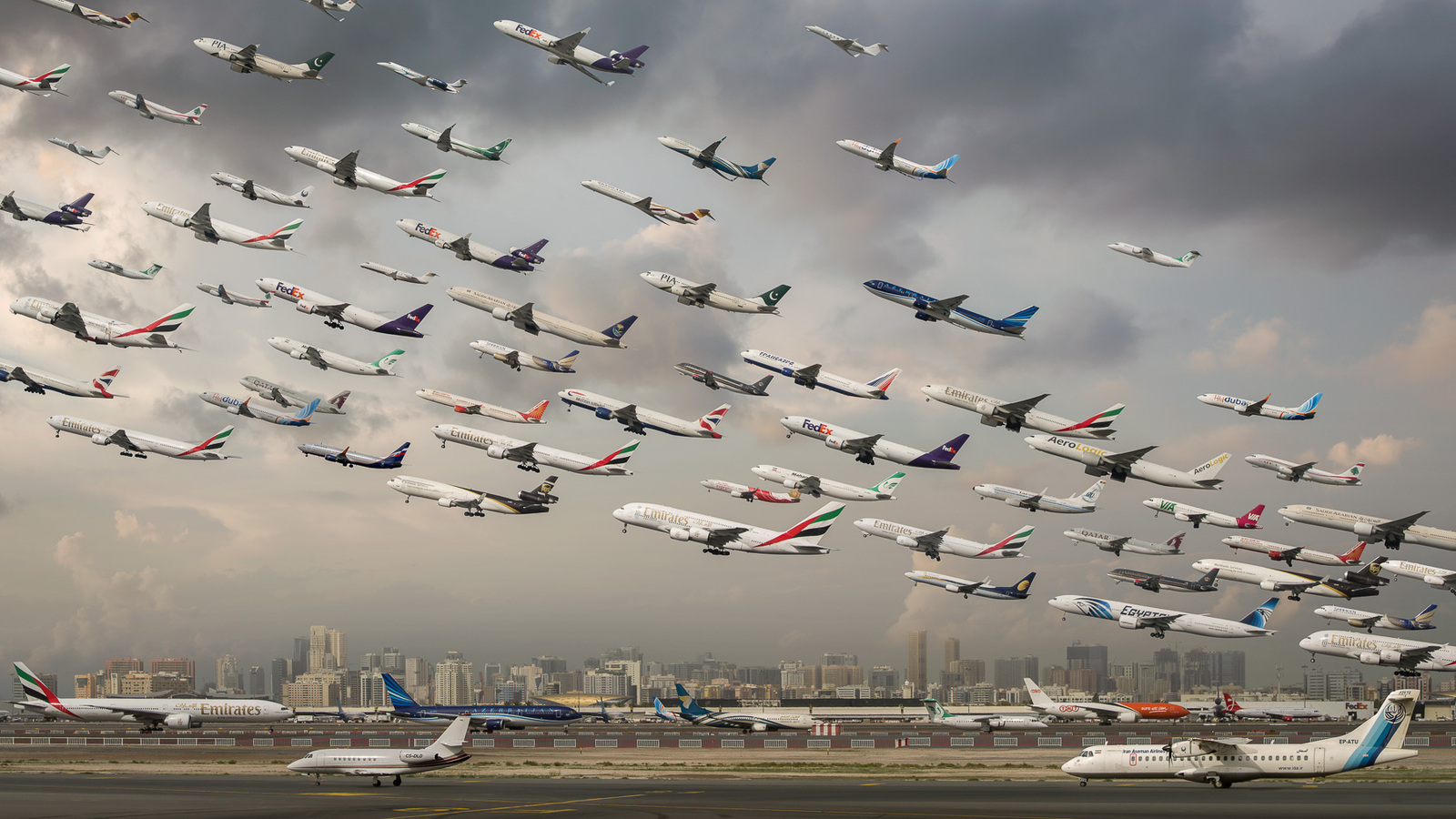 A man took pictures of planes taking off all over the world for a year - Airplane, The photo, Longpost