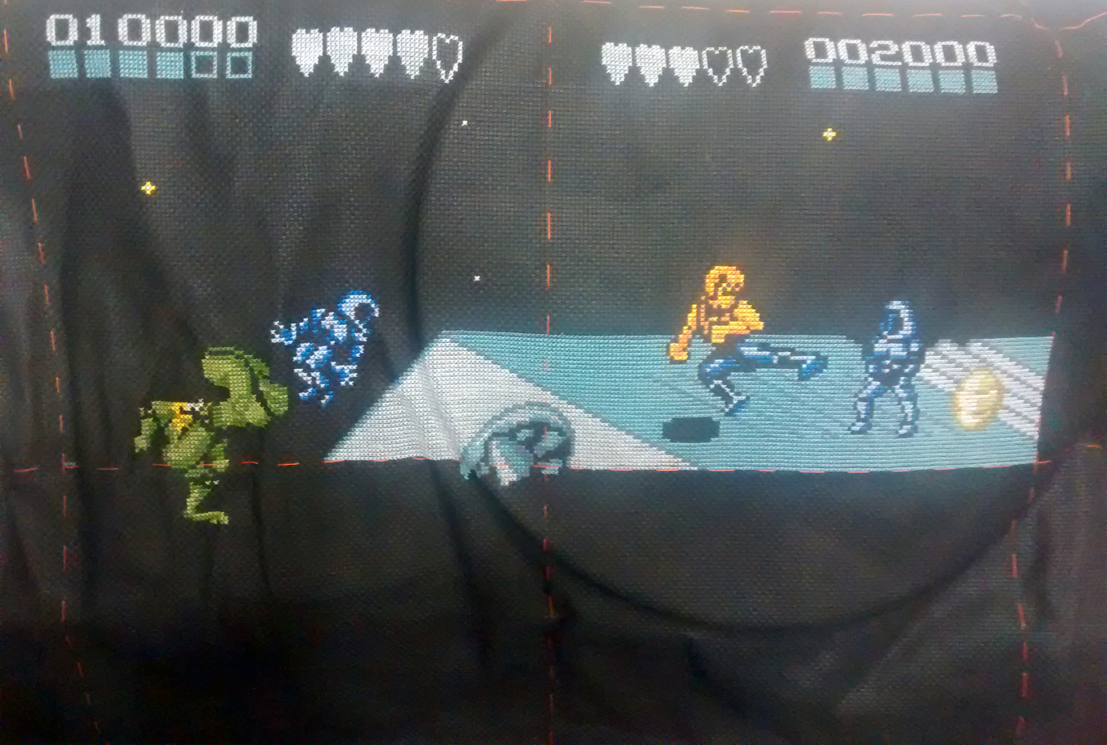 Embroidery by Battletoads & Double Dragon (backstage) - My, Embroidery, Battletoads, Handmade, With your own hands, Dendy, Nes, Longpost