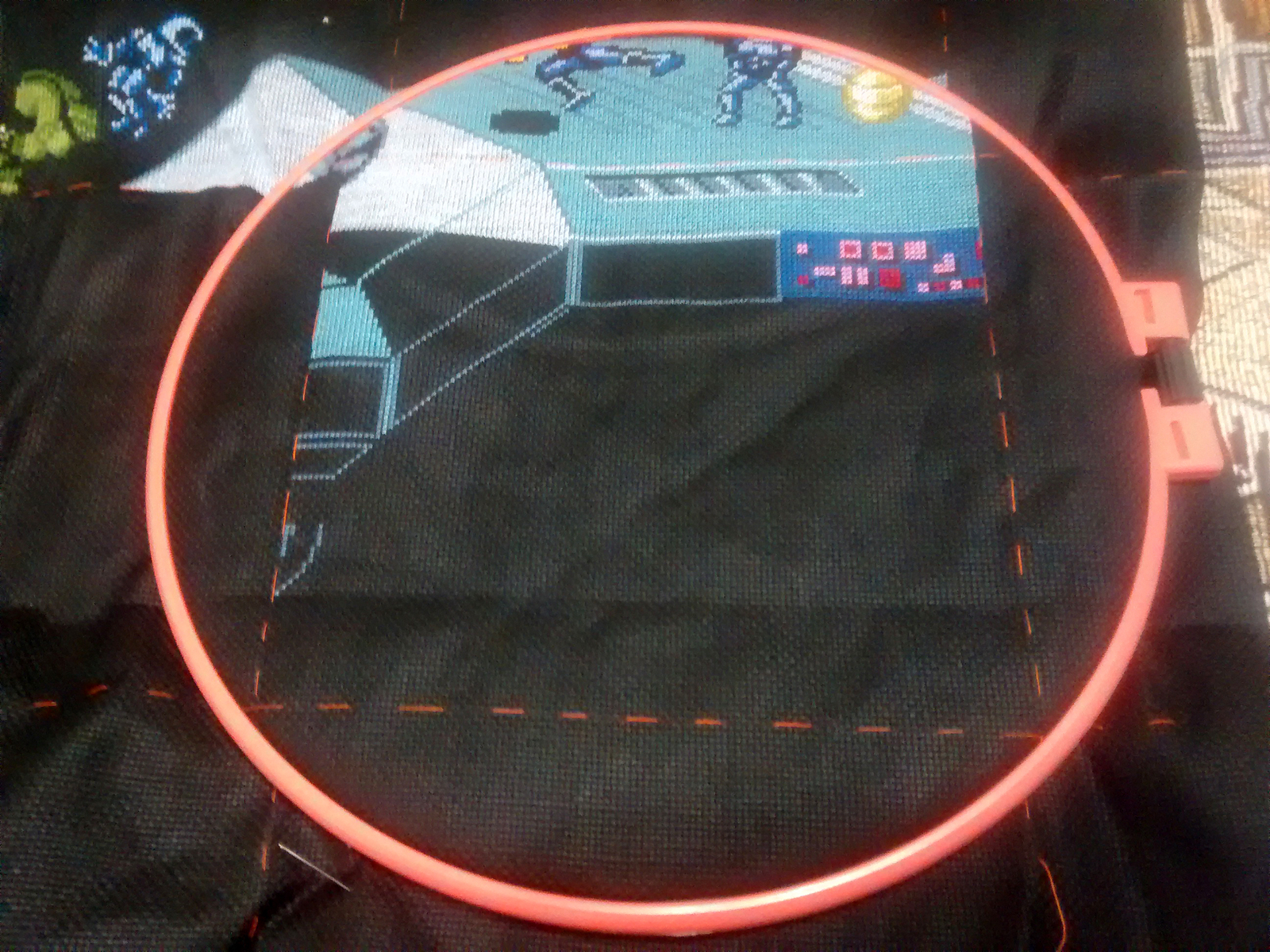 Embroidery by Battletoads & Double Dragon (backstage) - My, Embroidery, Battletoads, Handmade, With your own hands, Dendy, Nes, Longpost