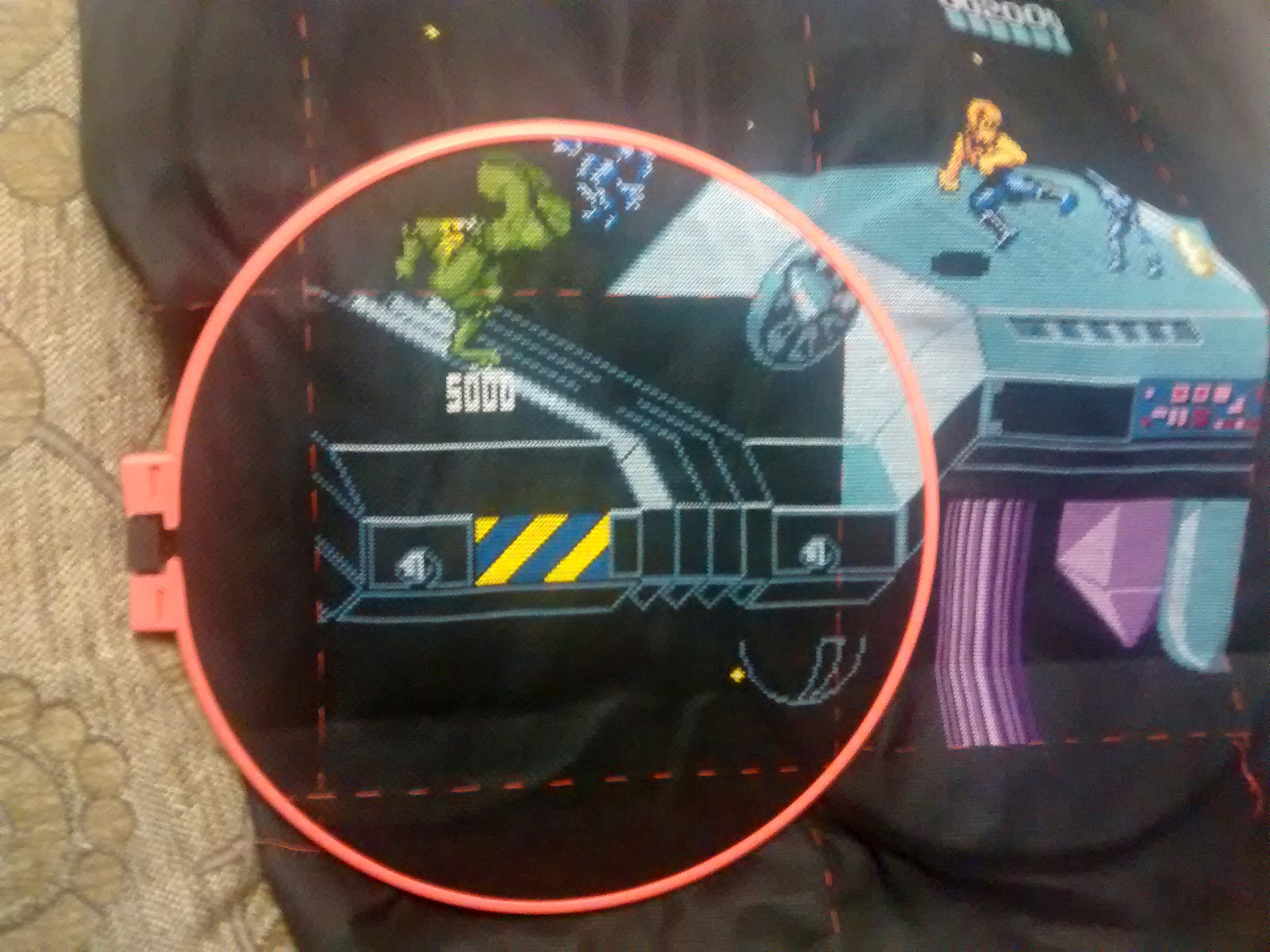 Embroidery by Battletoads & Double Dragon (backstage) - My, Embroidery, Battletoads, Handmade, With your own hands, Dendy, Nes, Longpost